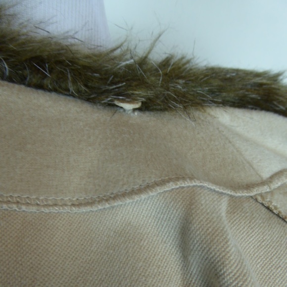 ADRIANNE LANDAU CAPE coat FAUX FUR camel tan brown XL 1X NWT - Picture 6 of 8